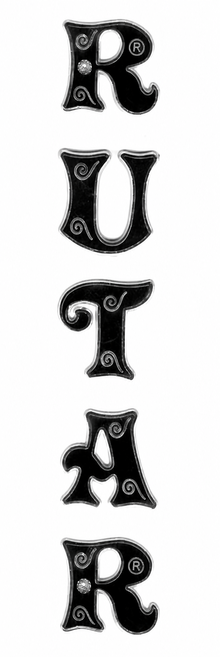 RUTAR in verticale letters